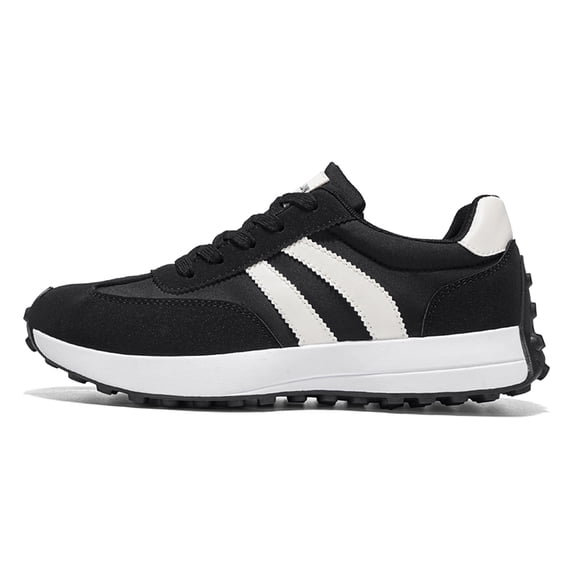 Men's Retro Low-Top Casual Sneakers Lace-Up Thick Sole Side Stripe Walking Shoes for Daily Commute Leisure Outings