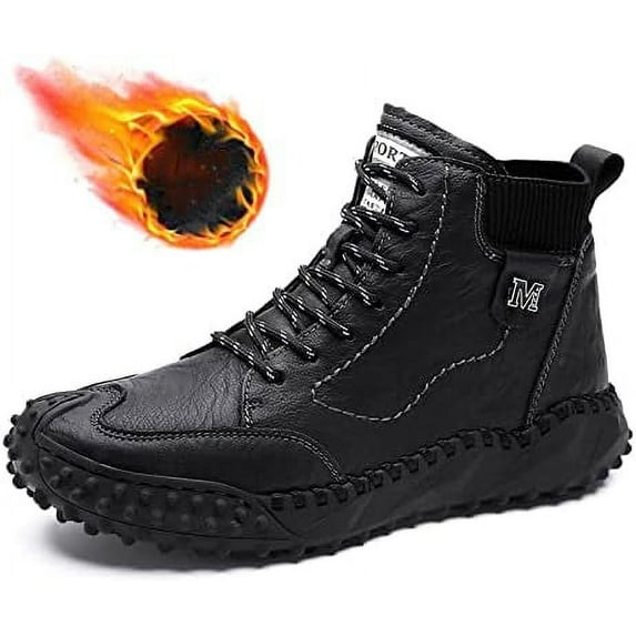 Men's Retro Microfiber Leather Anti Slip Casual Ankle Boots,Hiking Climping Booties with foot arch pad Cushioning Property,New Fall and Winter Plus Water Resistant Outdoor Trekking Shoes