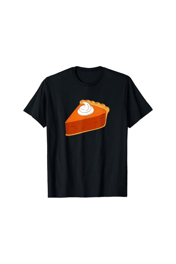 Men's Retro Pumpkin Pie Graphic Tee, Vintage Thanksgiving T-Shirt with Vibrant Print, Casual Streetwear Top, Festive Comfort Wear, Fall Fashion,Classic,cotton ,black ,S-5XL