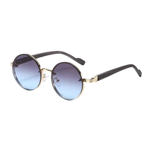 Men's Retro Round Polarised Sunglasses, Vintage Metal Frame Hop Shades, UV400 Protection Category 3 Polycarbonate Lenses For Driving, Cycling, Fishing