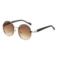 thumbnail image 1 of Men's Retro Round Polarised Sunglasses, Vintage Metal Frame Hop Shades, UV400 Protection Category 3 Polycarbonate Lenses For Driving, Cycling, Fishing, 1 of 7