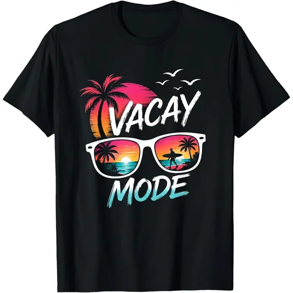 Men's Retro Sunset Vacay Mode Graphic T-Shirt