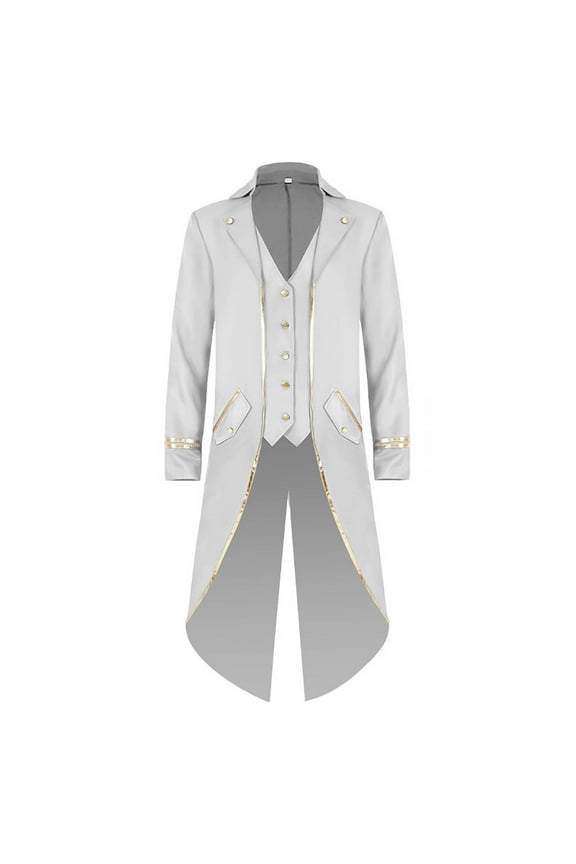 Men's Retro Tuxedo Costume Button Down Wedding Party Dinner Suit Jacket Coat