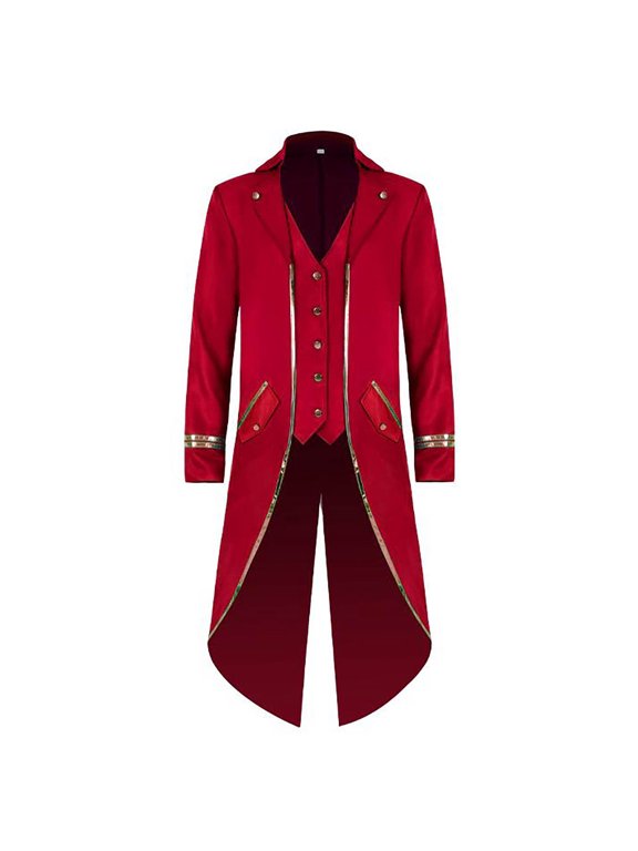 Men's Retro Tuxedo Costume Button Down Wedding Party Dinner Suit Jacket Coat