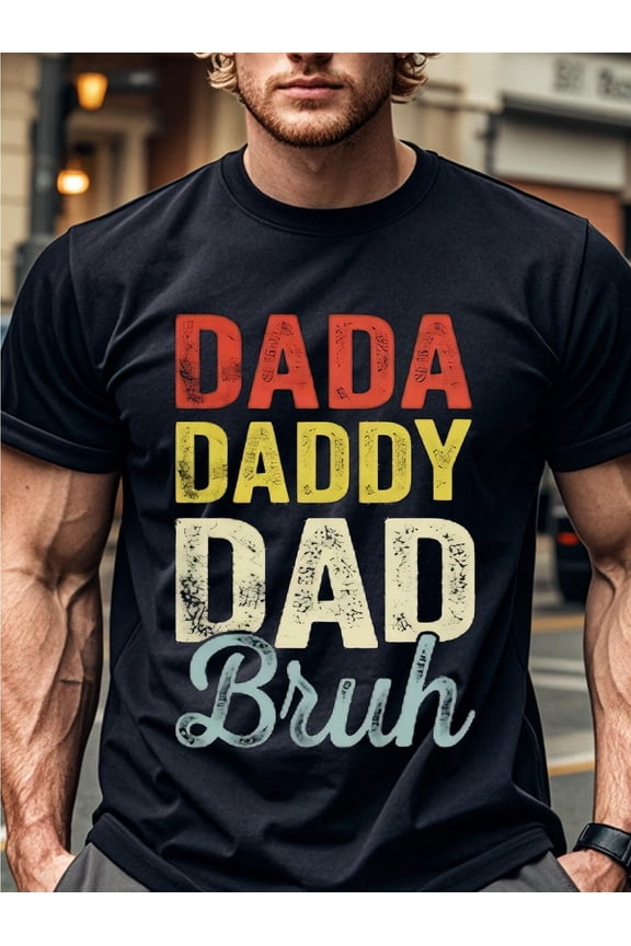 Men's Retro Vintage Dada Daddy Dad Bruh T-Shirt