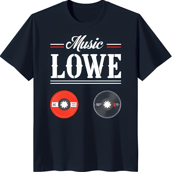Men's Retro Vintage Music Lowe Vinyl Record T-Shirt