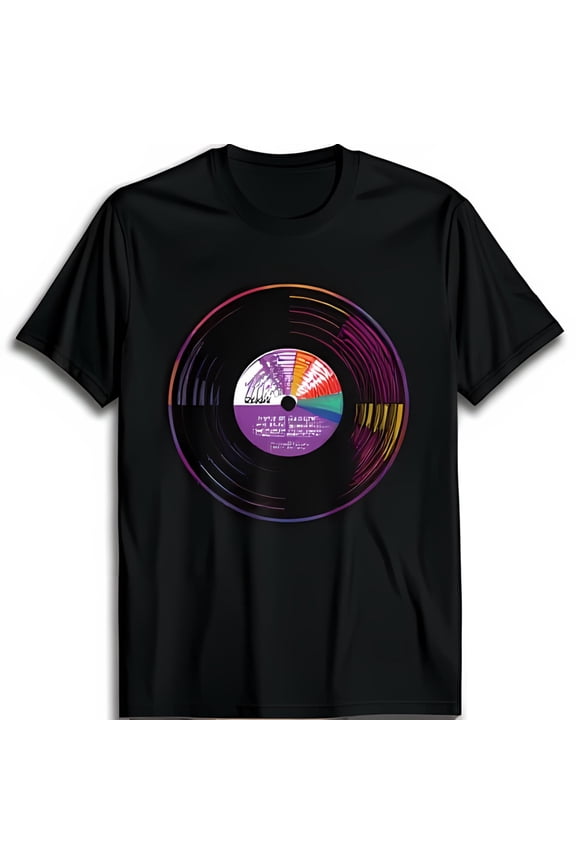 Men's Retro Vintage Vinyl Record Graphic T-Shirt
