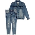 thumbnail image 1 of Men`s Retro Vintage Washed Ripped Denim Set, 1 of 6