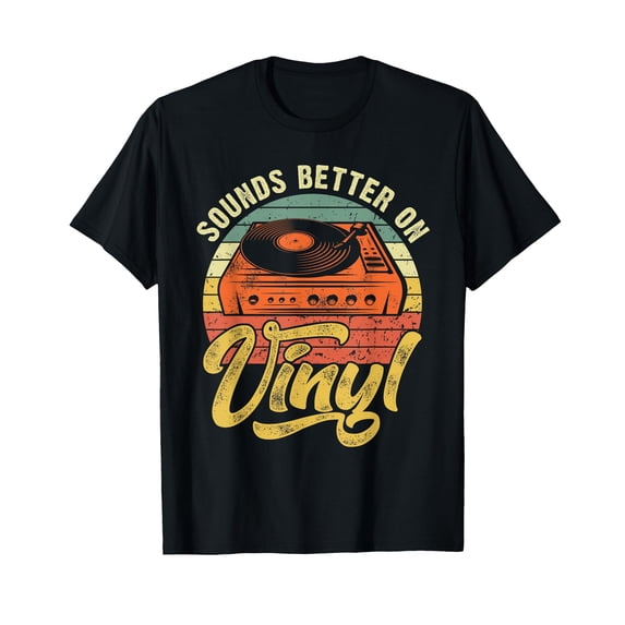 Men's Retro Vinyl Record Player Music Lover T-Shirt