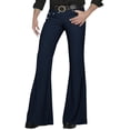thumbnail image 1 of Men's Retro Wide Leg Flare Trousers Stretch Elastic Comfort Streetwear Performance Casual Bottoms with Pockets and Studs Work Pants for Men Solid Casual Outdoor Pants Straight Type Trousers, 1 of 8