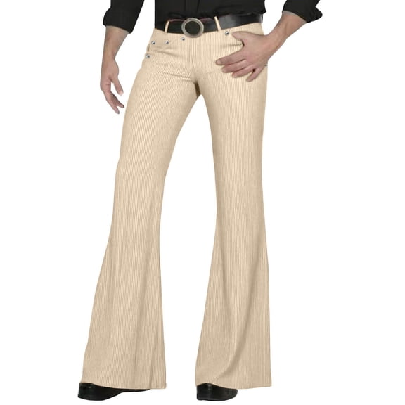 Men's Retro Wide Leg Flare Trousers Stretch Elastic Comfort Streetwear Performance Casual Bottoms with Pockets and Studs Work Pants for Men Solid Casual Outdoor Pants Straight Type Trousers