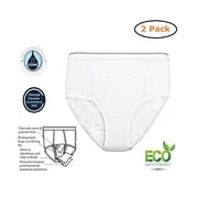 Mens Reusable Incontinence Brief 10oz - Size -Large 38-40 - Pack of 2