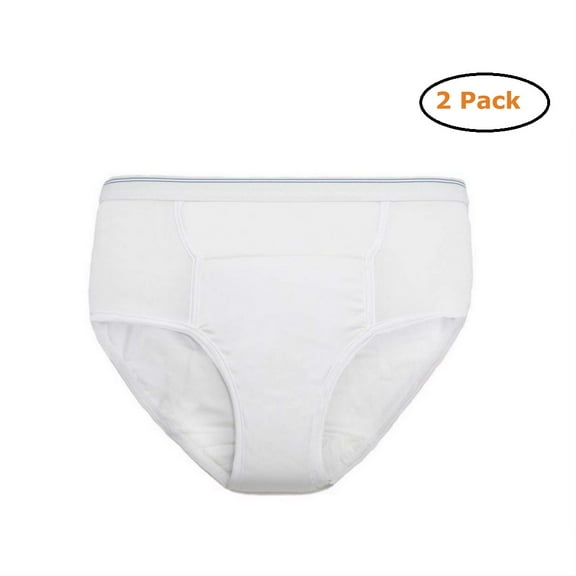 Men's Reusable Incontinence Brief 6oz - Size -X-Large 42-44 - Pack of 2
