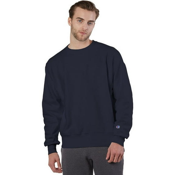 Men's Reverse Weave Crew, Navy - 2XL