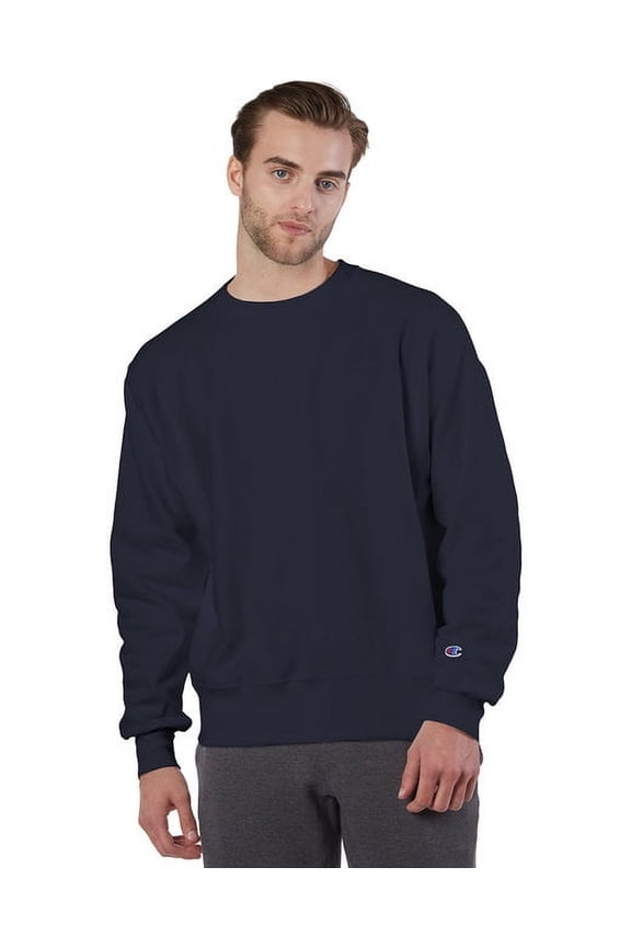 Men's Reverse Weave Crew, Navy - 2XL