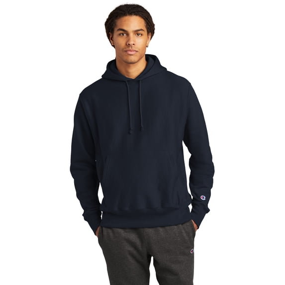 Men's Reverse Weave Hood, Navy - 4XL