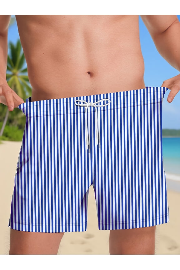 Men's Reversible Blue-White Stripe Quick-Dry Shorts - Christmas Vacation Essential & Walmart Holiday Deal