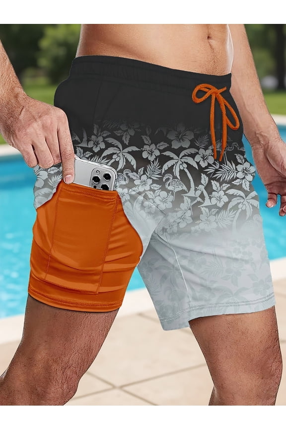 Men's Reversible Flamingo & Tropical Print Quick-Dry Shorts - Christmas Vacation Essential & Walmart Holiday Deal