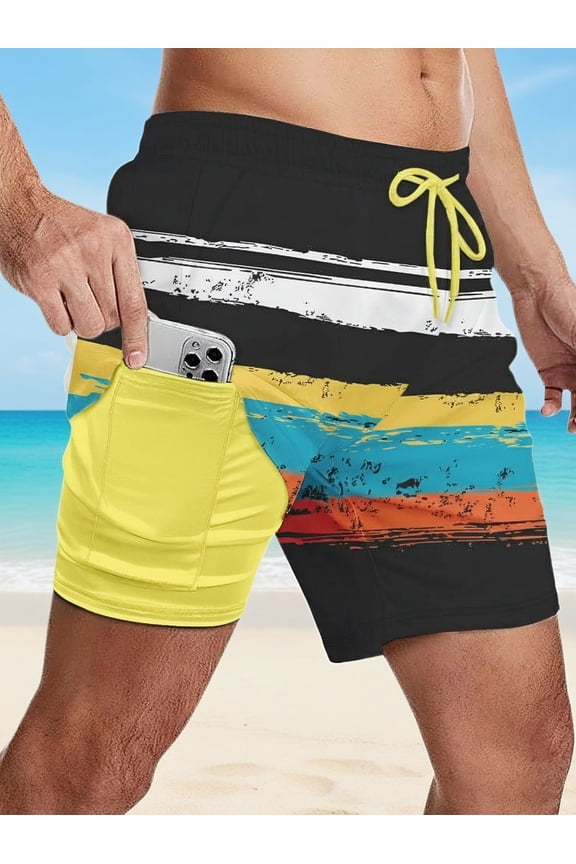 Men's Reversible Graffiti-Stripe Quick-Dry Shorts - Christmas Vacation Essential & Walmart Holiday Deal