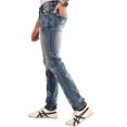 thumbnail image 1 of Men's Rhinestone Slim Straight Stretch Denim Jeans - Blue, Waist 32, 1 of 4