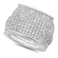 thumbnail image 1 of Men's Rhodium Plated Micro-Pave Iced Out Cubic Zirconia Square Top Ring, Size 11, 1 of 7