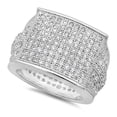thumbnail image 1 of Men's Rhodium Plated Micro-Pave Iced Out Cubic Zirconia Square Top Ring, Size 8, 1 of 7