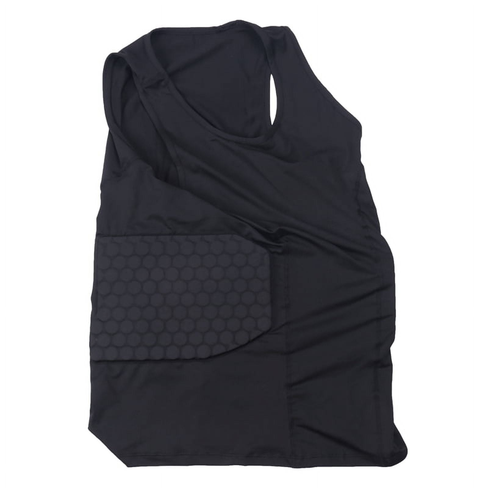 Men's Rib Protector Padded Vest Compression Shirt Training Vest with 3