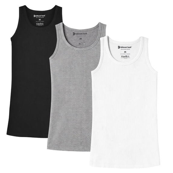 Men’s Ribbed Cotton Tank Tops (A-Shirts) – Muscle Fit Undershirts, 3 Pack | Different Touch