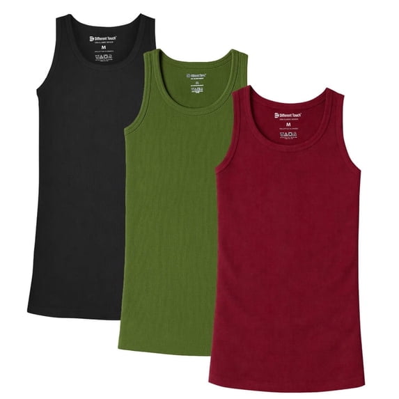 Men’s Ribbed Cotton Tank Tops (A-Shirts) – Muscle Fit Undershirts, 3 Pack | Different Touch