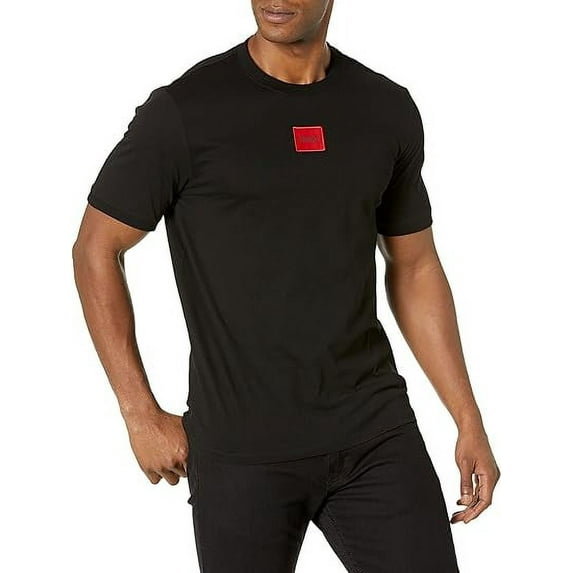 Men's Ribbed Crew Neck Regular Fit Center Logo T-Shirt