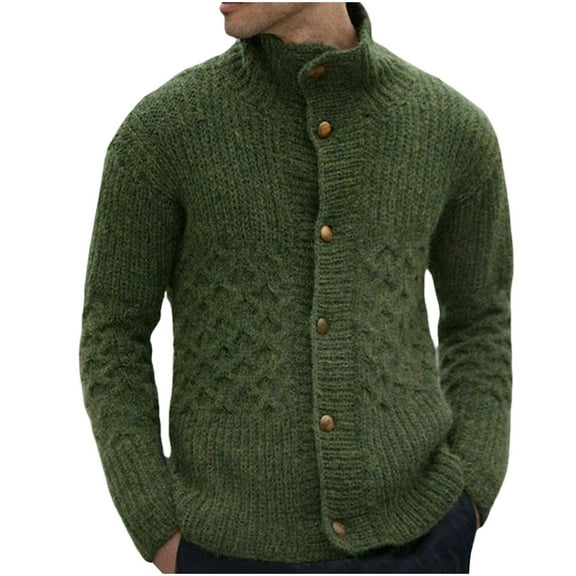 Men's Ribbed Cuff Turtleneck Sweater Winter Knit Pullover Casual Comfort Fit