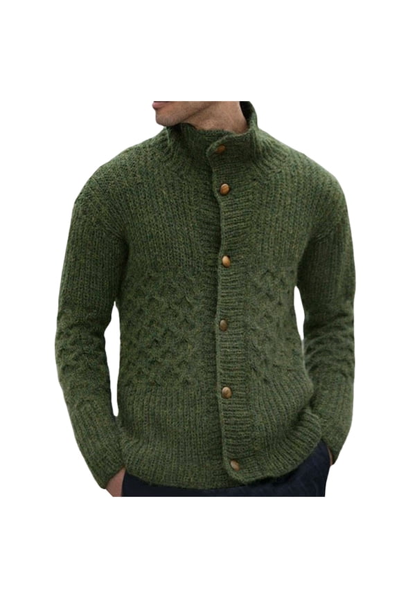 Men's Ribbed Cuff Turtleneck Sweater Winter Knit Pullover Casual Comfort Fit