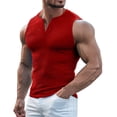 thumbnail image 1 of Men's Ribbed Henley Tank Tops Knit V Neck Sleeveless Workout T Shirt Muscle Gym Fitness Tee Navy, 1 of 7