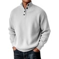 thumbnail image 1 of Men's Ribbed Knit Henley Sweater Long Sleeve Button Neck Casual Pullover Top, 1 of 4