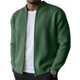 thumbnail image 1 of Men's Ribbed Knit Jacket, Full Zip Waffle Textured Cardigan for Casual and Office Wear, M, 1 of 6