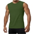 thumbnail image 1 of Men's Ribbed Tank Top Undershirts Moisture Wicking Breathable, Fitted Ruglar Fit T Shirts for Men Size 4XL Army Green, 1 of 7