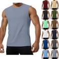 thumbnail image 1 of Men's Ribbed Tank Top Undershirts Moisture Wicking Breathable, Fitted Ruglar Fit T Shirts for Men Size 4XL White, 1 of 7