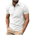 thumbnail image 1 of Men's Ribbed Textured Polo Shirt Lightweight Casual Golf Shirts Summer Short Sleeve T-shirt, 1 of 5