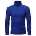 thumbnail image 1 of Men's Ribbed Turtleneck Sweater Casual Basic Long Sleeve Knitted Pullover Sweater Royal Blue M, 1 of 4