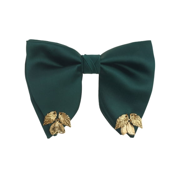 Men's Ribbon Leaf Pendant Pre-tied Bow Ties Necktie  Collar Fashion for School Uniform Wedding One Size Dark Green