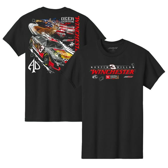 Men's Richard Childress Racing Team Collection Black Austin Dillon Winchester Deer Season Car T-Shirt