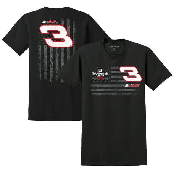 Men's Richard Childress Racing Team Collection Black Dale Earnhardt Flag Tri-Blend T-Shirt