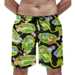 Rick And Morty Tropical Adventures 6 Inseam Lined Swim Trunks Large 36 38 Walmart