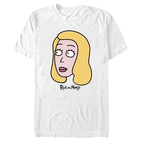 Men's Rick And Morty Beth Big Head Graphic Tee White Large