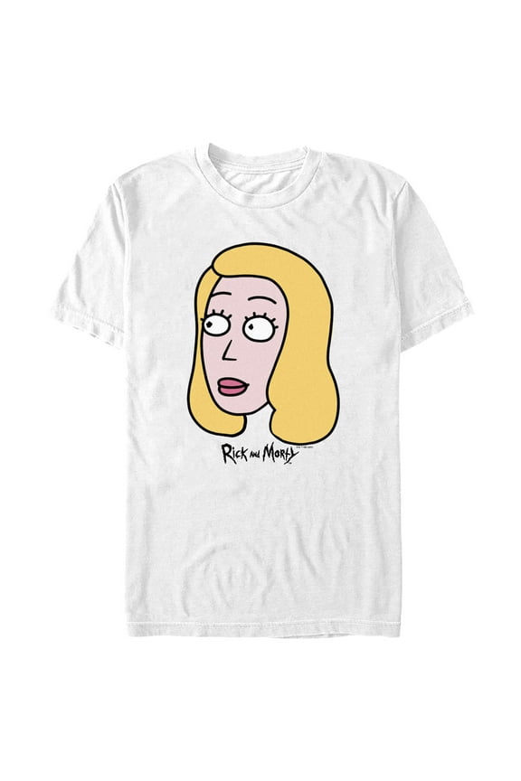 Men's Rick And Morty Beth Big Head Graphic Tee White Small