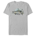 thumbnail image 1 of Men's Rick And Morty Cool Captain and His Spaceship Graphic Tee Silver 3X Large, 1 of 4
