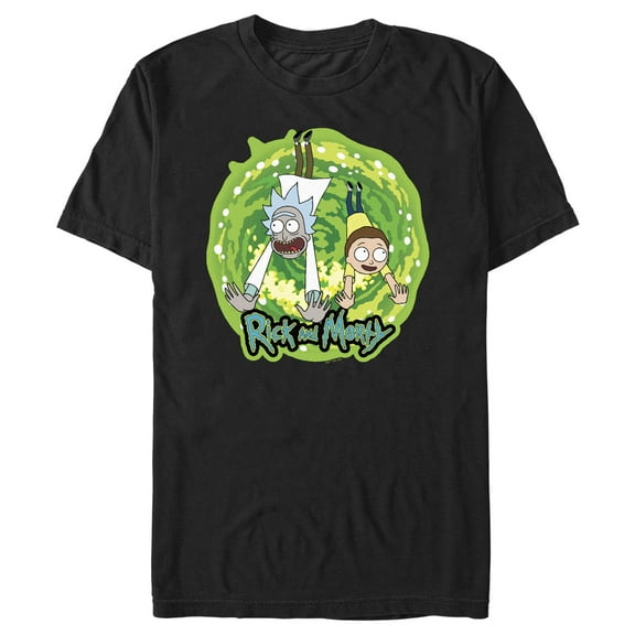 Men's Rick And Morty Dimension Hoppers Graphic Tee Black Medium