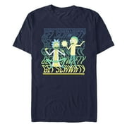 Mens Rick And Morty Get Schwifty Dance Graphic Tee Navy Blue Large