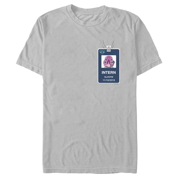 Men's Rick And Morty Intern Glootie Security Badge Graphic Tee Silver 3X Large