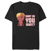 Men's Rick And Morty Kirkland Mr. Meeseeks What Do You Want? Graphic Tee Black Medium